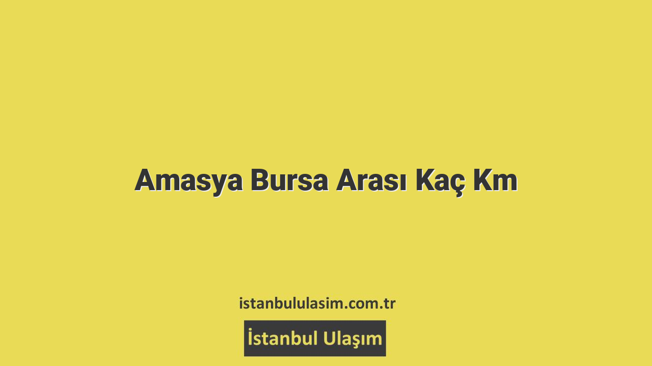 Amasya Bursa Arası Kaç Km